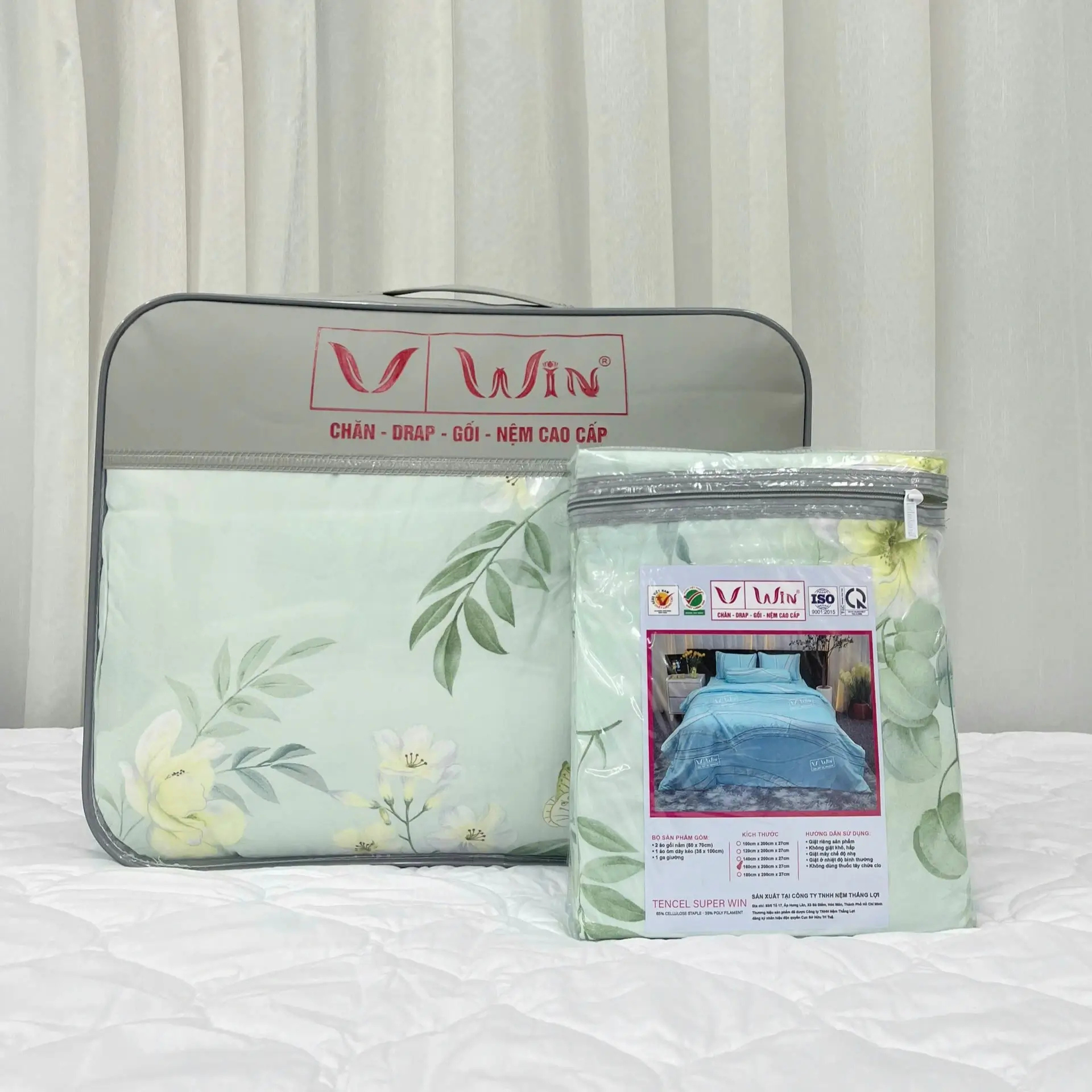 01 bộ drap mền tencel 5 món